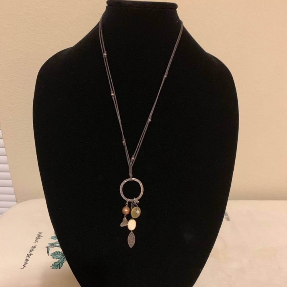 Silpada Sterling Silverleaf and Heart Necklace